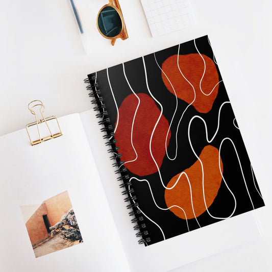 Modern Abstract Spiral Notebook - Ruled Lines, Journal, Sketchbook, Art Notebook, Gift for Students, 2023 Planner