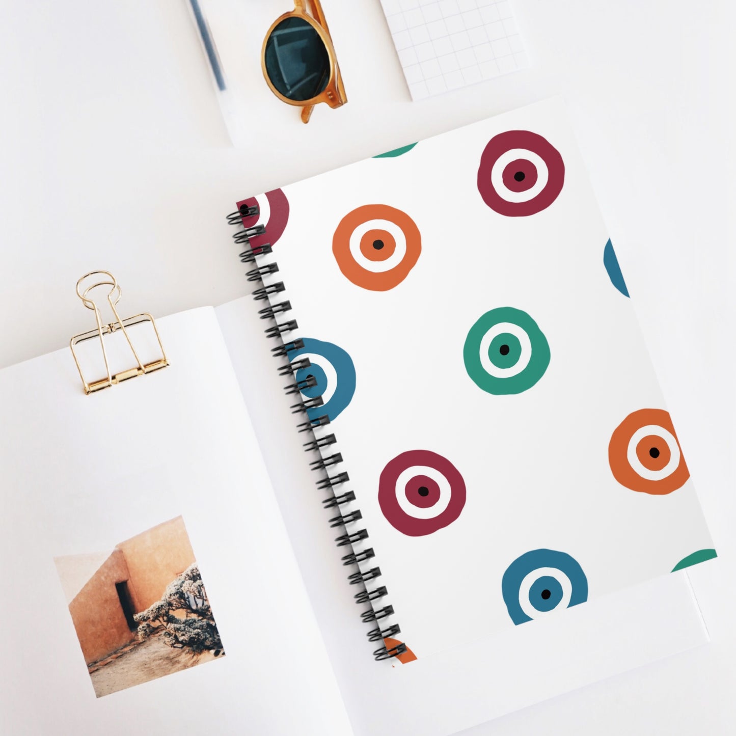 Colorful Patterned Spiral Notebook, Aesthetic Journal for Students, Creative Writing, Gift for Artists, Daily Planner, School Supplies