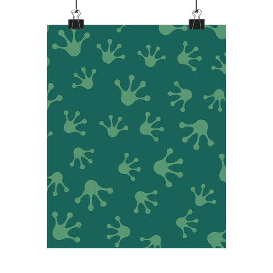 Frog Splash Art Prints, Fun Wall Decor for Kids, Nursery Room Accent, Green Frog Pattern Posters, Gift for Frog Lovers