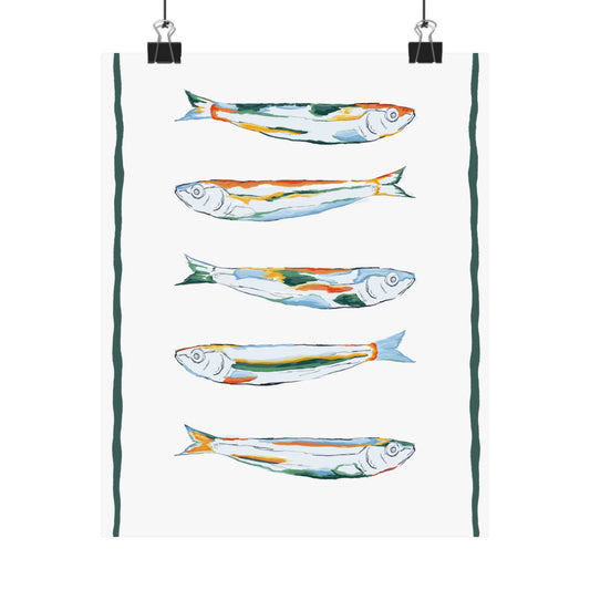 Artistic Fish Poster, Rustic Wall Art, Coastal Decor, Ocean Themed Home, Nautical Poster, Marine Art Print