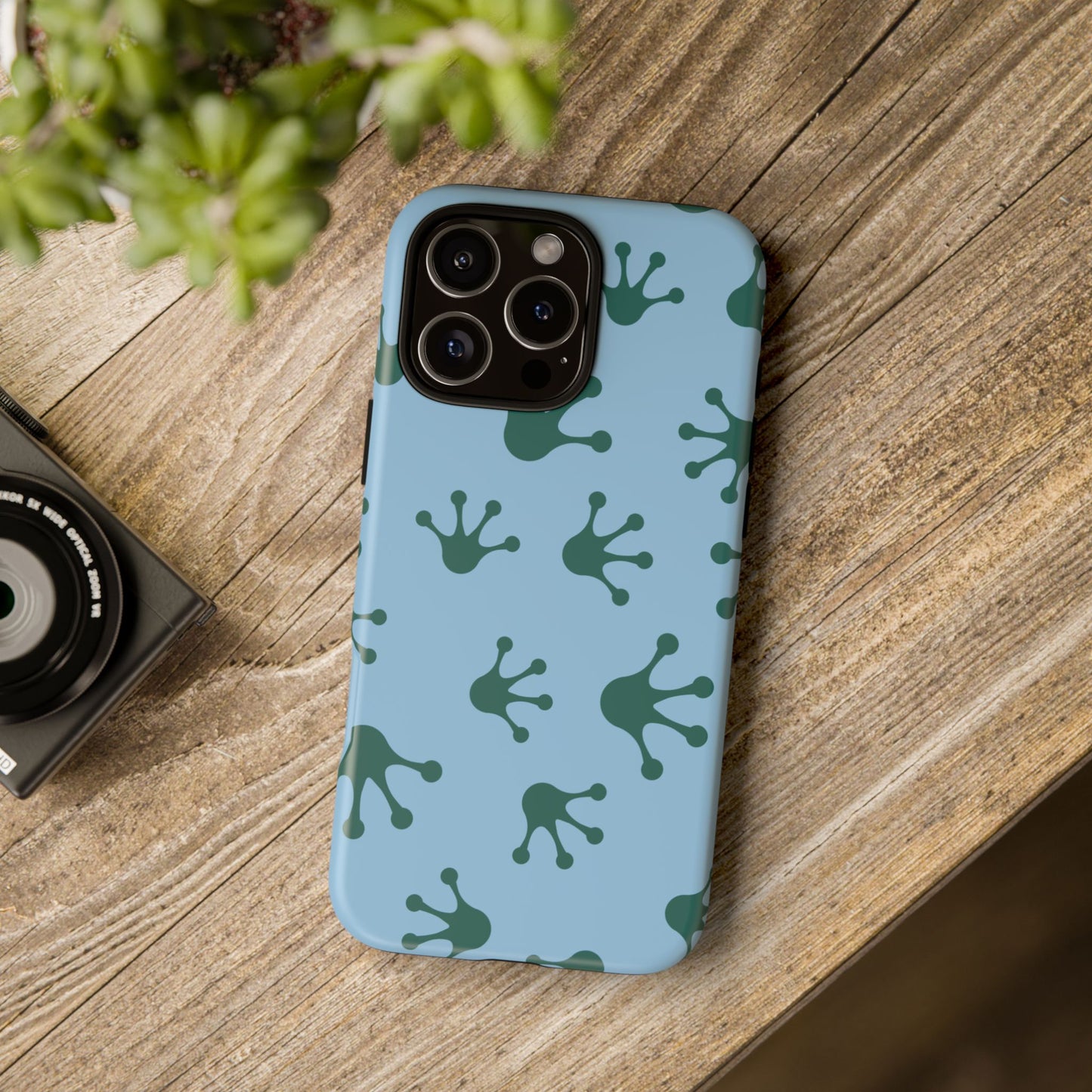 Frog Pattern Phone Case, Tough Cases for Nature Lovers, Unique Gift for Kids, Eco-Friendly Accessories, Stylish Cell Phone Cover, Cute Frog Print Pattern, Artsy Phone Cases