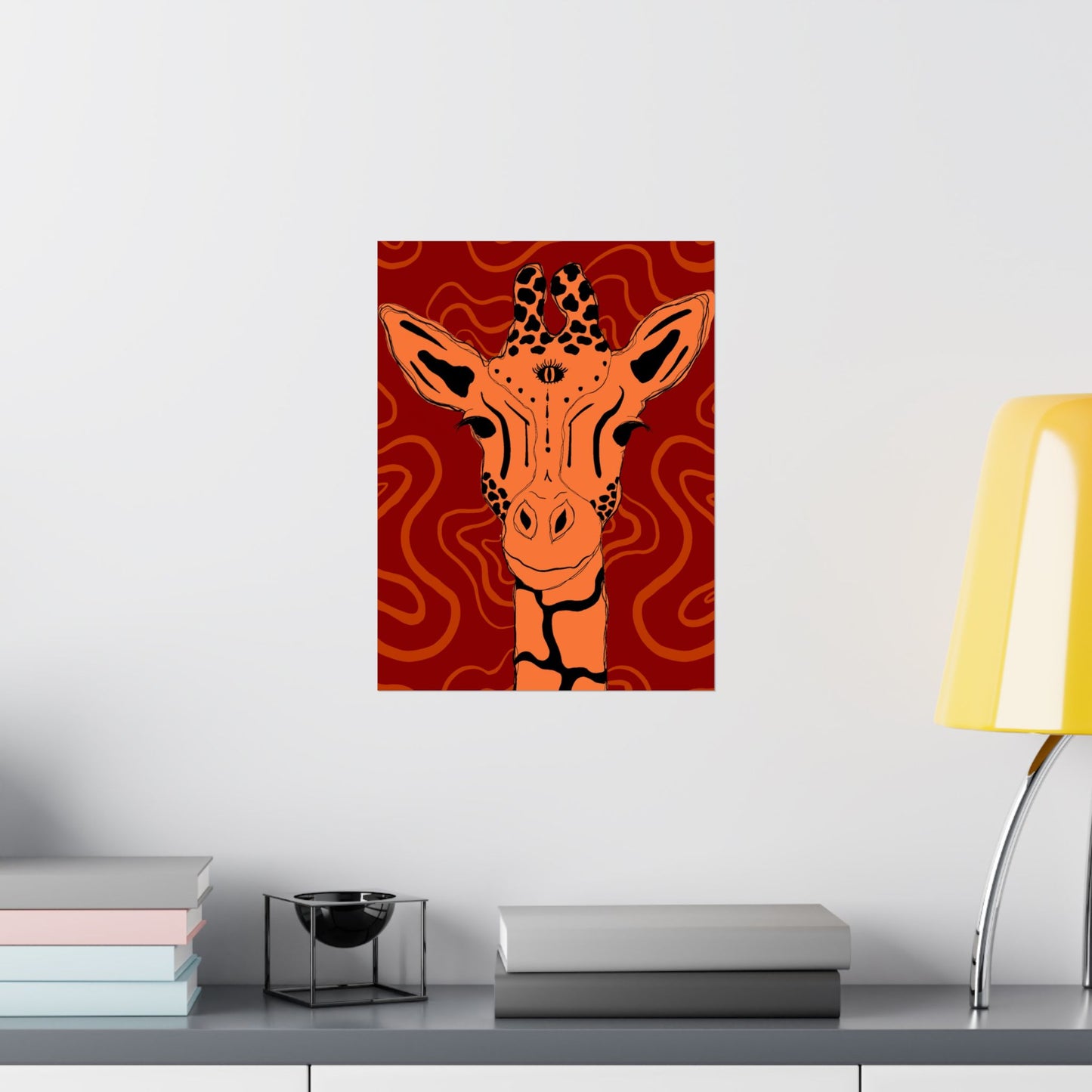 Artistic Giraffe Poster, Vibrant Animal Wall Art, Bohemian Home Decor, Unique Gift for Zoo Lovers, Wildlife Enthusiast Wall Print
