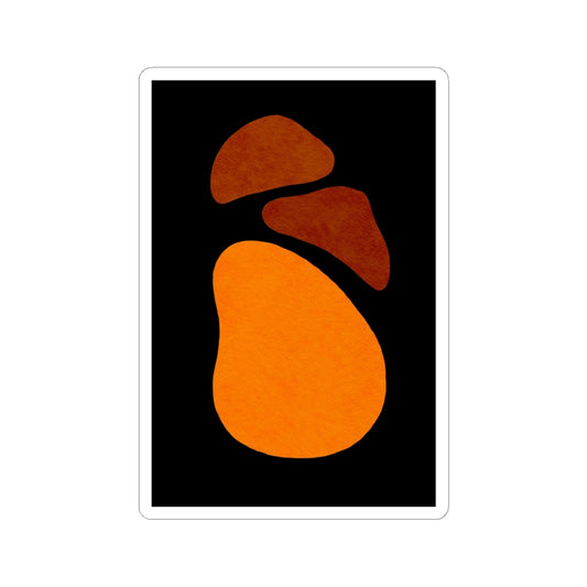 Minimalist Orange Abstract Kiss-Cut Stickers, Modern Decor, Laptop Stickers, Gift, Boho Art, Home Office, Custom Sticker