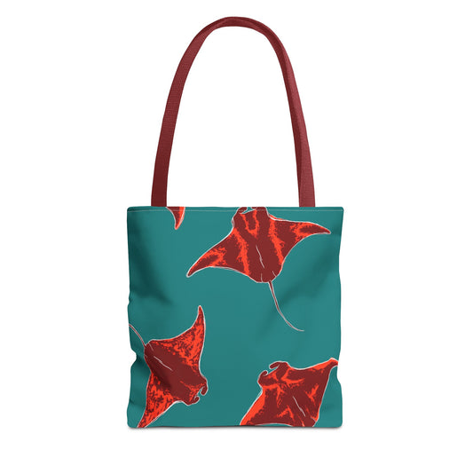 Colorful Manta Ray Tote Bag, Beach Bag, Reusable Grocery Bag, Eco-Friendly Shopper, Gift for Ocean Lovers