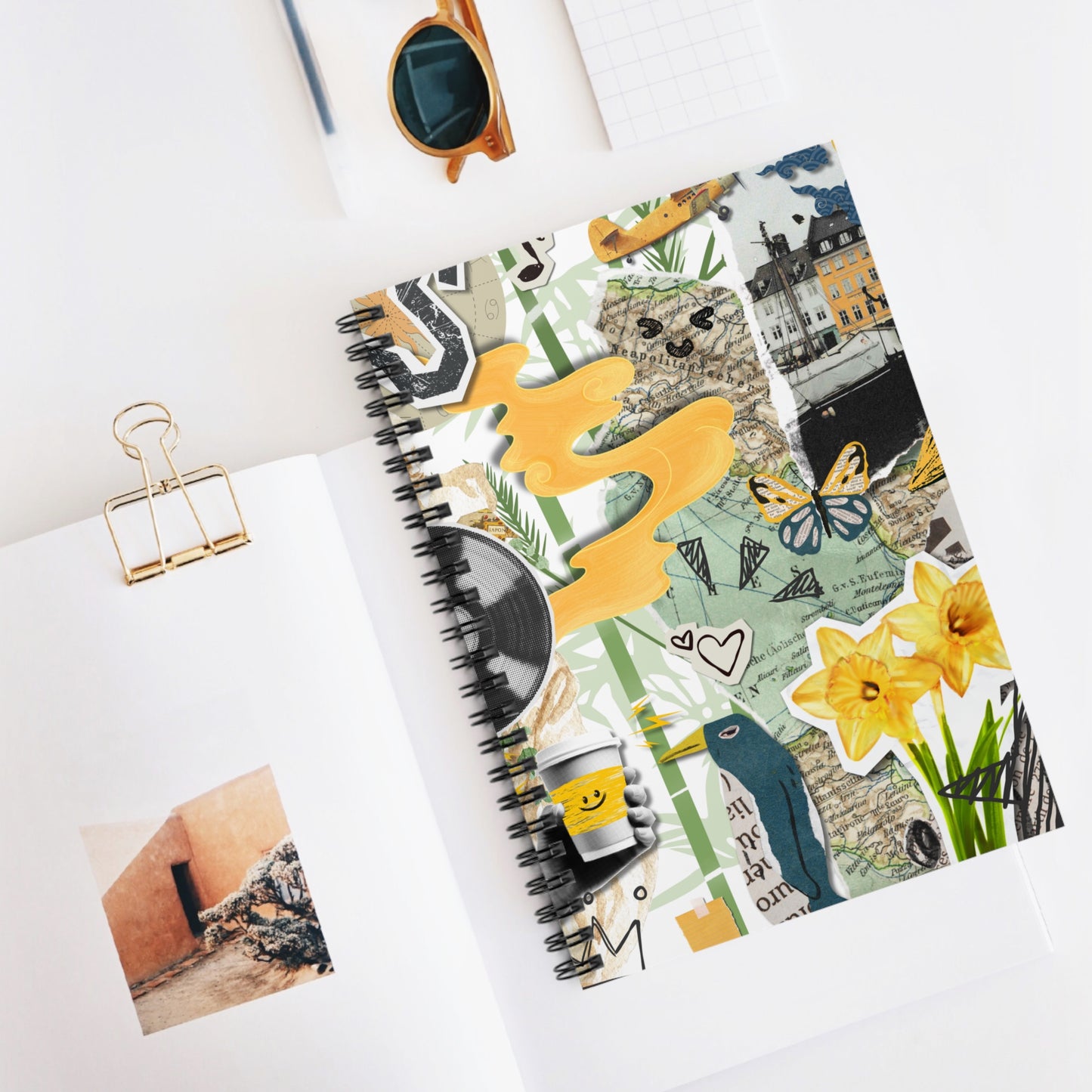Whimsical Spiral Notebook - Perfect for Creatives, Journal Lovers, Note-taking, Gifts, Study, Cool Journals, Artsy Vibes, Vintage Collage, Abstract Art, Notebook