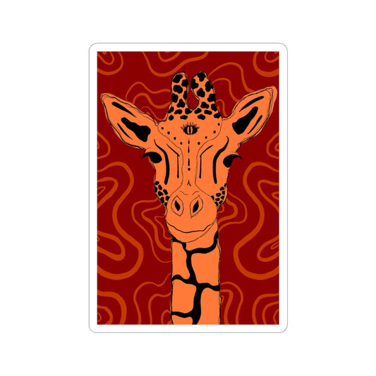 Giraffe Art Kiss-Cut Stickers | Unique Laptop Decals, Animal Lover Gifts, Home Decor, Nature Stickers, Whimsical Design
