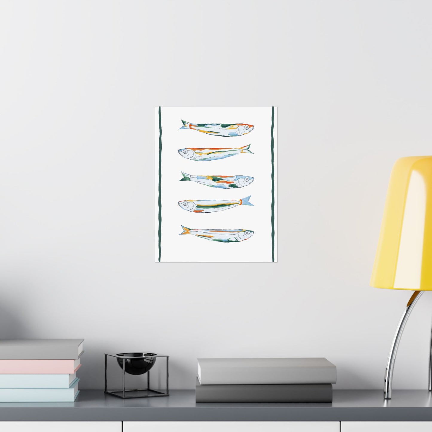Artistic Fish Poster, Rustic Wall Art, Coastal Decor, Ocean Themed Home, Nautical Poster, Marine Art Print