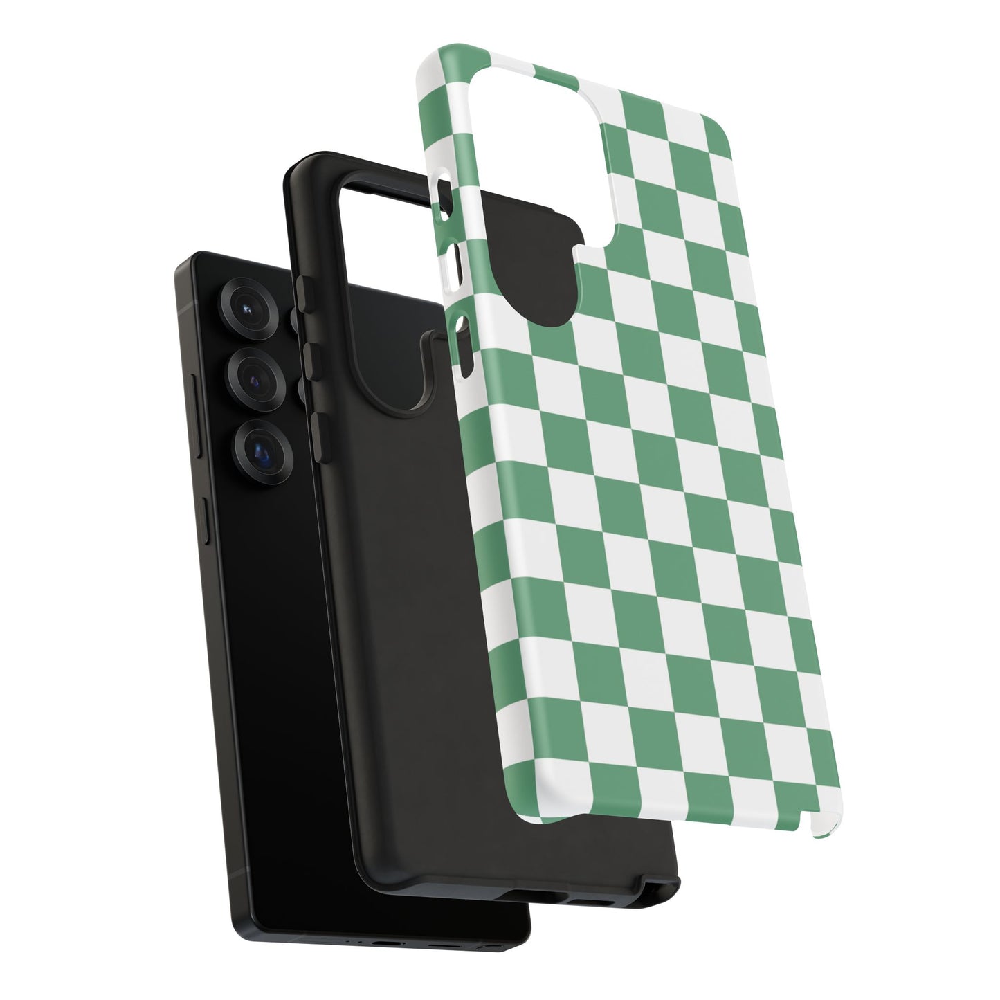 Stylish Phone Case - Green Checker Print, Trendy Phone Cover, Unique Gift, Modern Accessories, Eco-Friendly Case