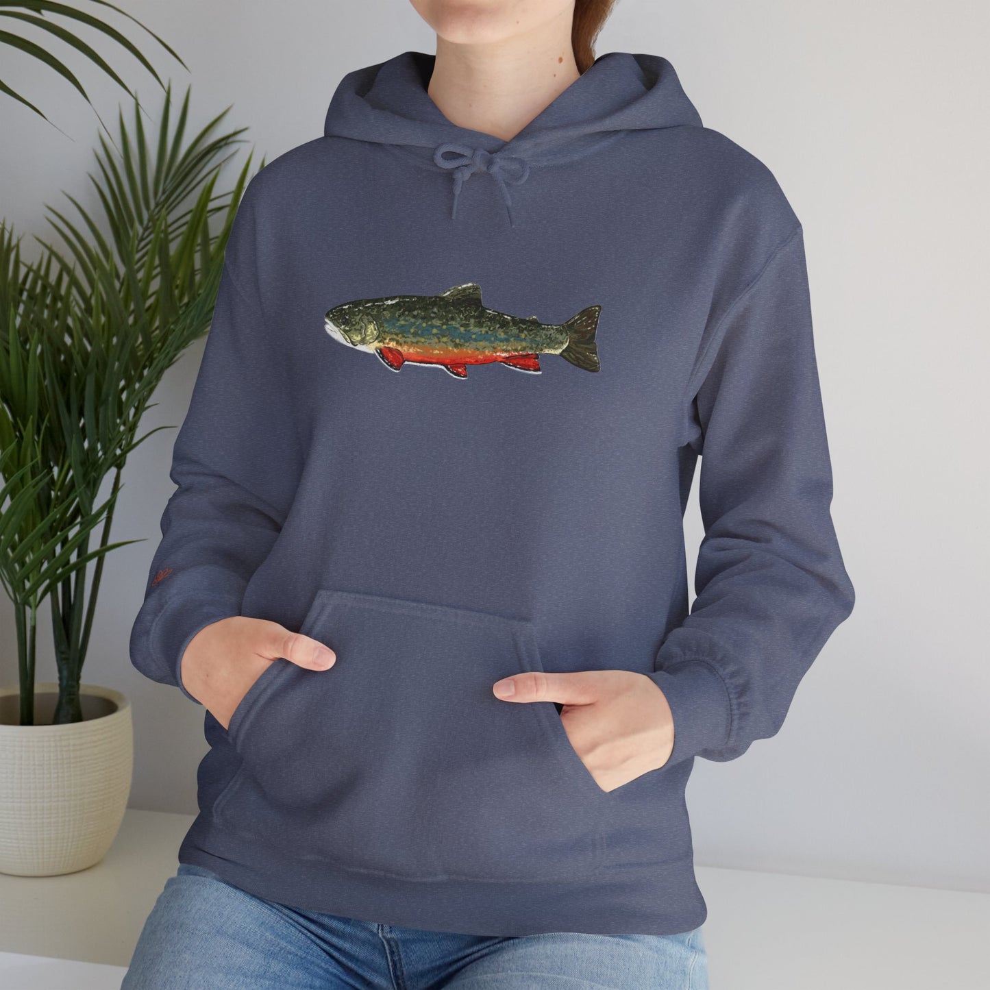 Trout Design Heavy Blend Hoodie, Fishing Gift, Outdoor Apparel, Comfortable Sweatshirt, Unisex Hoodie, Casual Fishing Wear