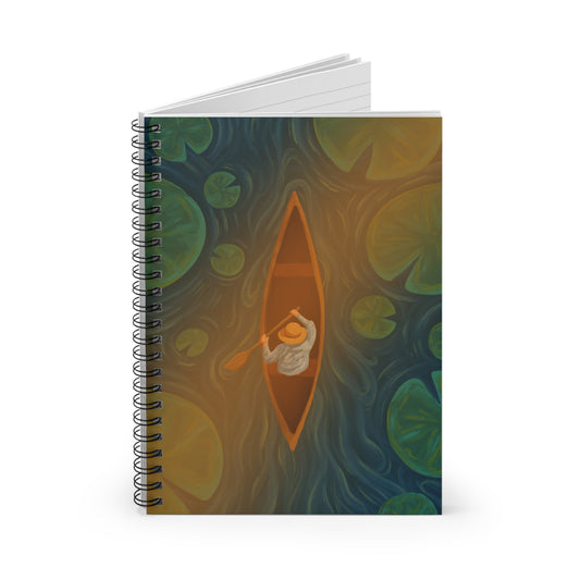 Serene Kayaking Spiral Notebook - Perfect for Nature Lovers, Journal, Diary, Gift for Adventurers, Eco-Friendly Stationery