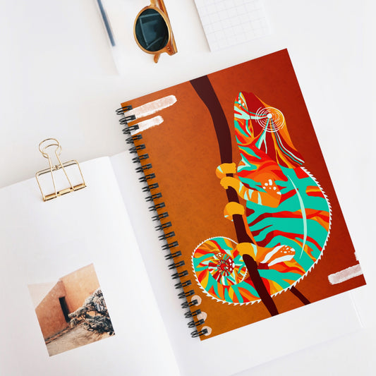 Colorful Chameleon Spiral Notebook - Ruled Line, Art Journal, Cute Stationery, Gift for Students, Creative Writing, School Supplies