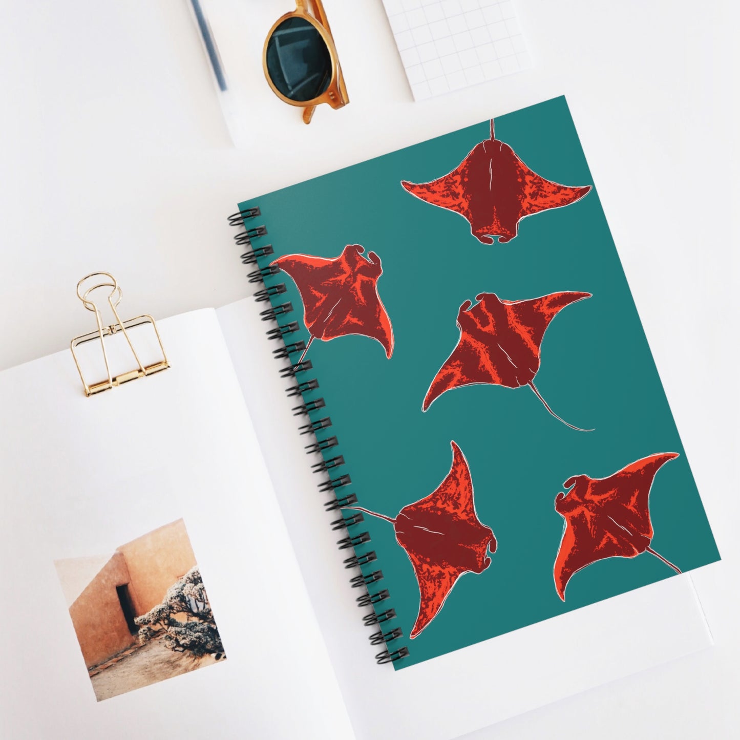 Colorful Sea Life Spiral Notebook - Ruled Lines, Cute Journal for Marine Lovers, Eco-Friendly Sketchbook, Gift for Students and Artists
