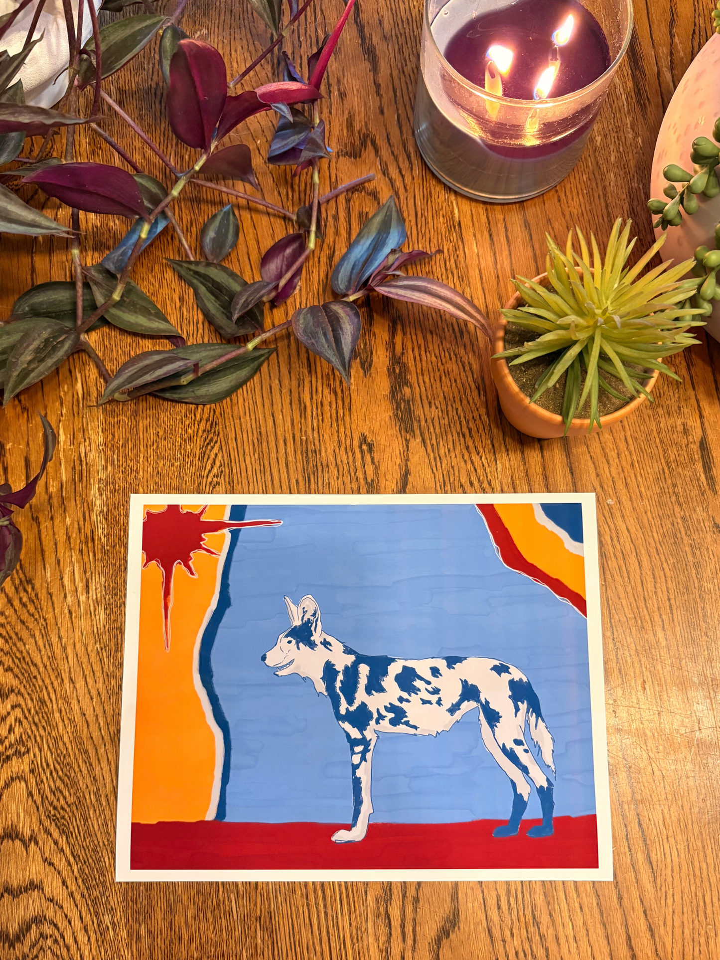 Painted Wolf Art Print