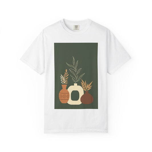 Earthy Bohemian T-Shirt with Botanical Design, Casual Tee for Nature Lovers, Gift for Plant Enthusiasts, Eco-Friendly Fashion, Everyday Wear