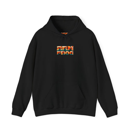 Zen Frog Hooded Sweatshirt - Cozy Unisex Hoodie, Casual Wear, Spring Fashion, Unique Gifts, Streetwear Style, Simple Moon Design, Gift for Him, Gift for Her