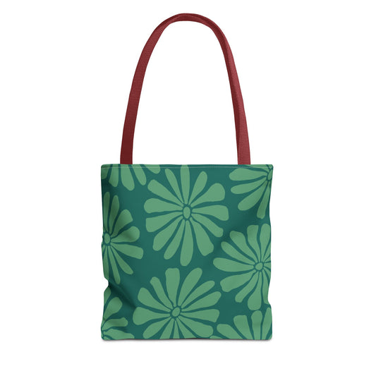Green Floral Tote Bag - Stylish Eco-Friendly Reusable Shopping Bag, Perfect Gift for Mothers Day, Summer Outings, Casual Days