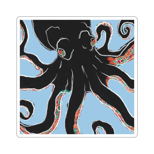 Octopus Kiss-Cut Stickers | Ocean Decor, Laptop Accessories, Fun Gifts, Art Lovers, Nautical Theme