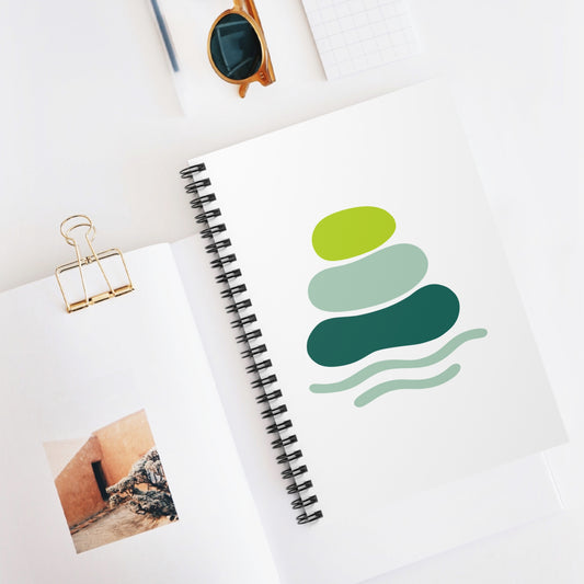 Meditative Spiral Notebook - Tranquil Stone Design, Journaling, Gift for Writers, Self-Care, Mindfulness, Office Supplies