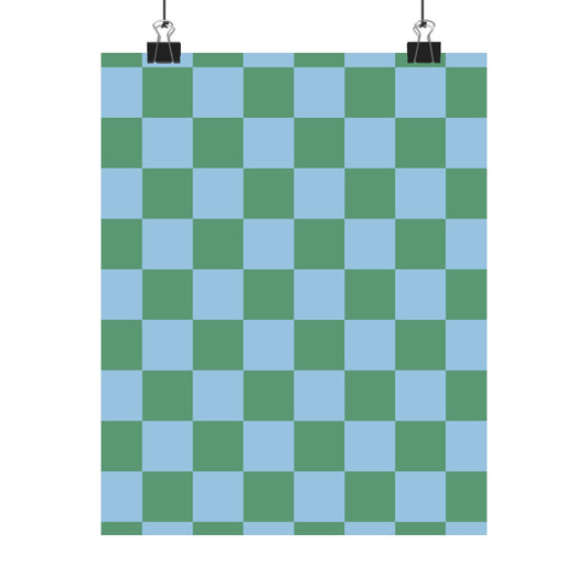 Chic Matte Vertical Poster, Home Decor, Wall Art, Checkered Design, Office Decor, Gift for Her, Room Decoration
