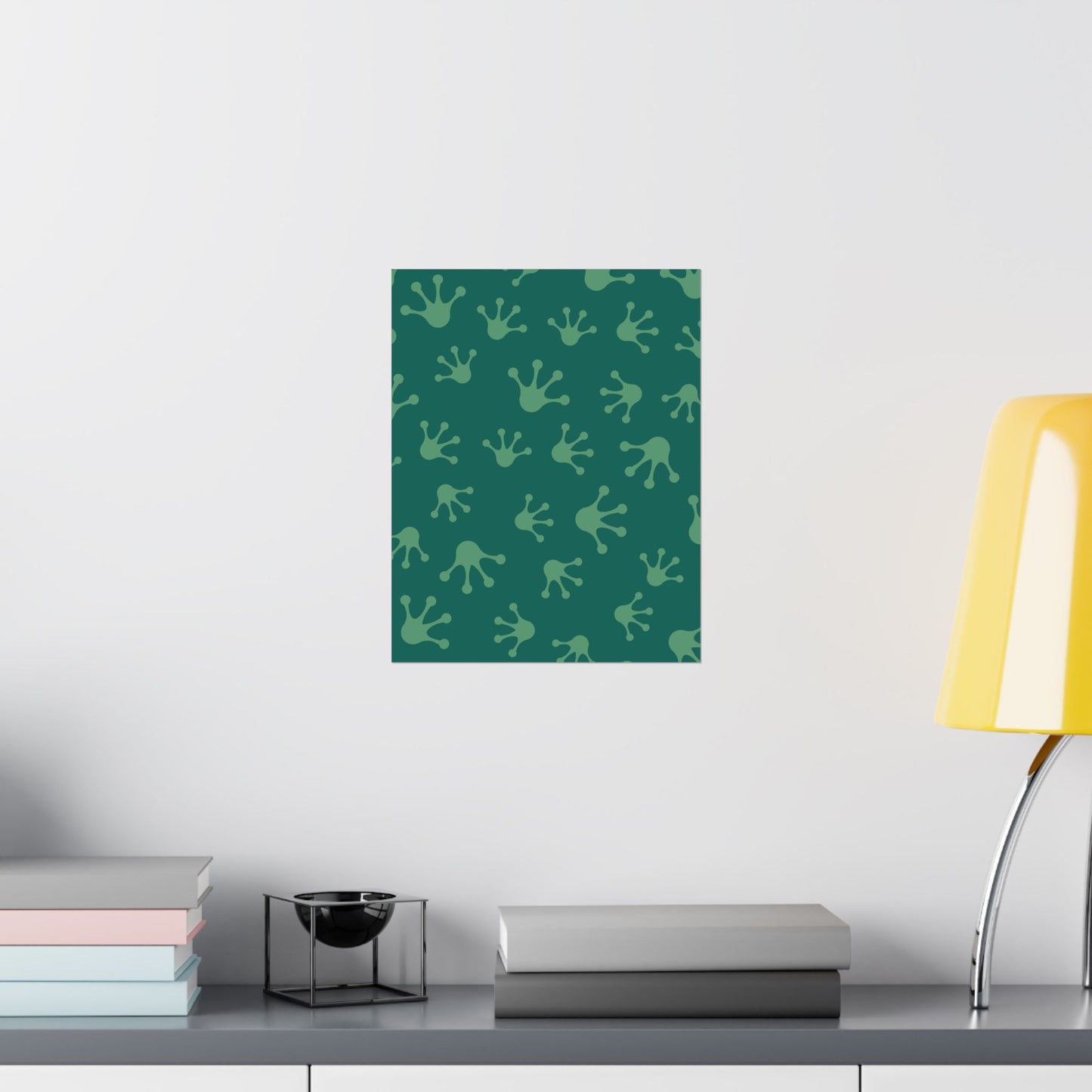 Frog Splash Art Prints, Fun Wall Decor for Kids, Nursery Room Accent, Green Frog Pattern Posters, Gift for Frog Lovers