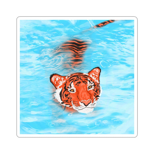 Vibrant Tiger Kiss-Cut Stickers - Wild Animal Art, Laptop Decals, Jungle Decor, Gift for Nature Lovers, Party Favors