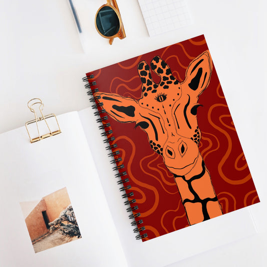 Giraffe Art Spiral Notebook, Cute Journaling, School Supplies, Gift for Animal Lovers, Unique Stationery, Creative Writing
