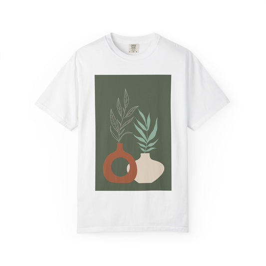 Botanical Art Tee - Unisex Garment-Dyed T-shirt, Nature Lover Gift, Casual Wear, Relaxed Fit, Eco-Friendly Fashion
