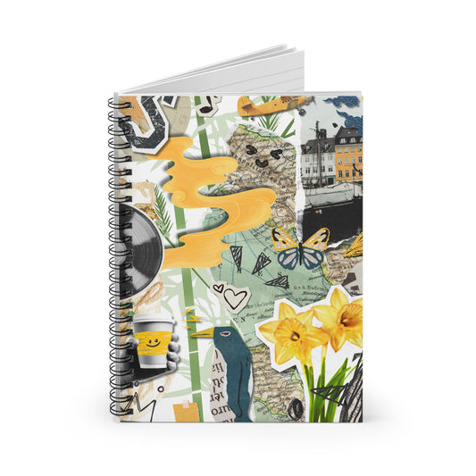 Whimsical Spiral Notebook - Perfect for Creatives, Journal Lovers, Note-taking, Gifts, Study, Cool Journals, Artsy Vibes, Vintage Collage, Abstract Art, Notebook