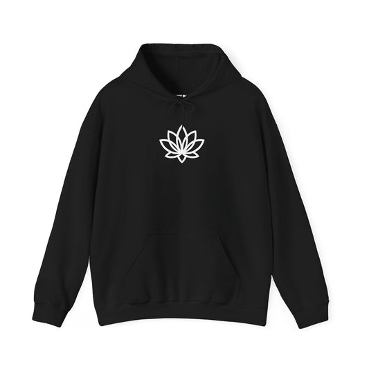 Lotus & Fish Graphic Hoodie for Comfort and Inspiration, Relaxed Unisex Sweatshirt for Yoga, Gift, Nature Lover, Casual Wear, Cozy Hoodies, Fishing Sweatshirt, Comfy Art Pullover