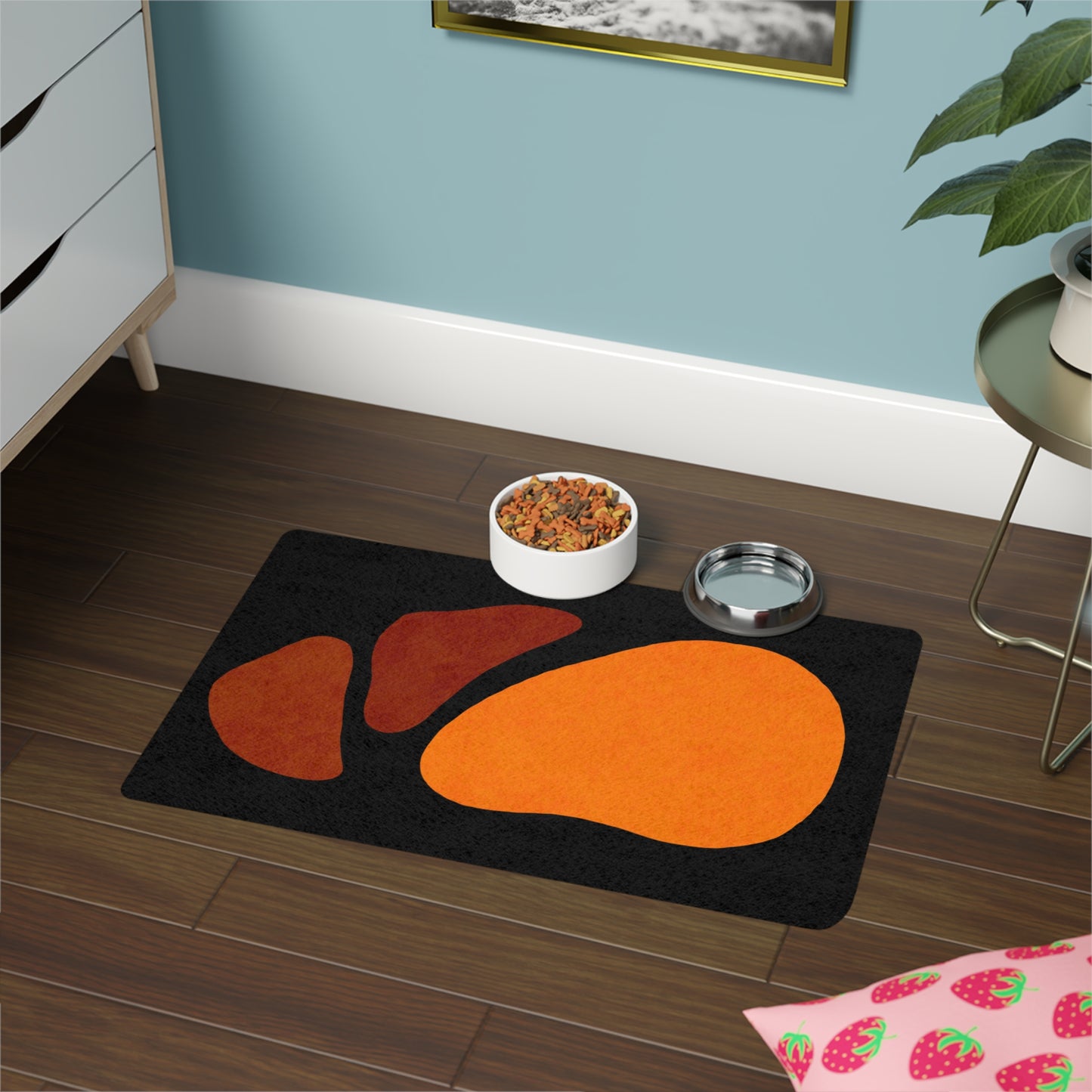 Stylish Pet Food Mat for Dogs & Cats, Modern Pet Feeding Station, Fun Home Decor, Rubber Non-Slip Mat, Perfect Gift for Pet Lovers