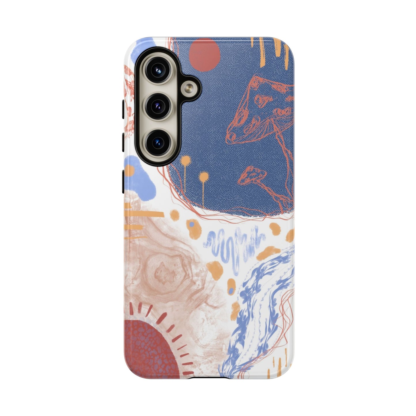 Artistic Phone Case with Abstract Design, Tough Phone Case, Unique Gift, Trendy Accessories, Modern Art Case, Stylish Tech Gear