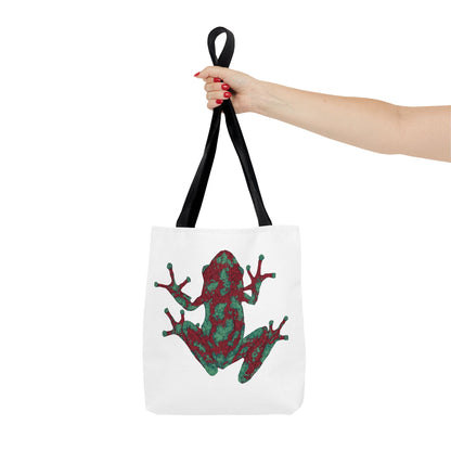 Frog Art Tote Bag, Eco-Friendly Shopping Bag, Nature Lover Gift, Stylish Reusable Tote, Unique Animal Print Purse