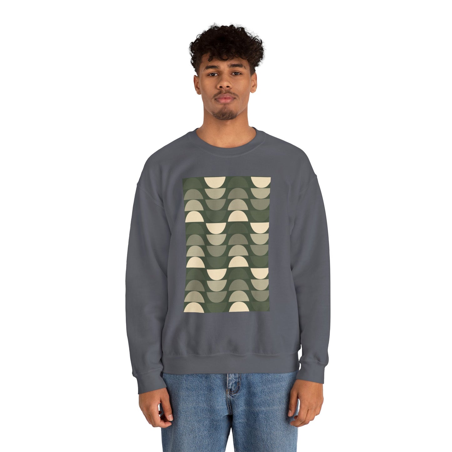 Stylish Geometric Crewneck Sweatshirt for Relaxed Vibes, Cozy Layer, Unisex Fashion Piece, Perfect Gift for Art Lovers, Casual Wear