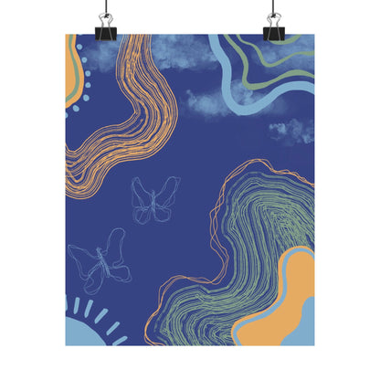 Artistic Butterfly Wall Poster, Abstract Home Decor, Bohemian Wall Art, Unique Gift, Colorful Room Accent, Modern Aesthetic Print
