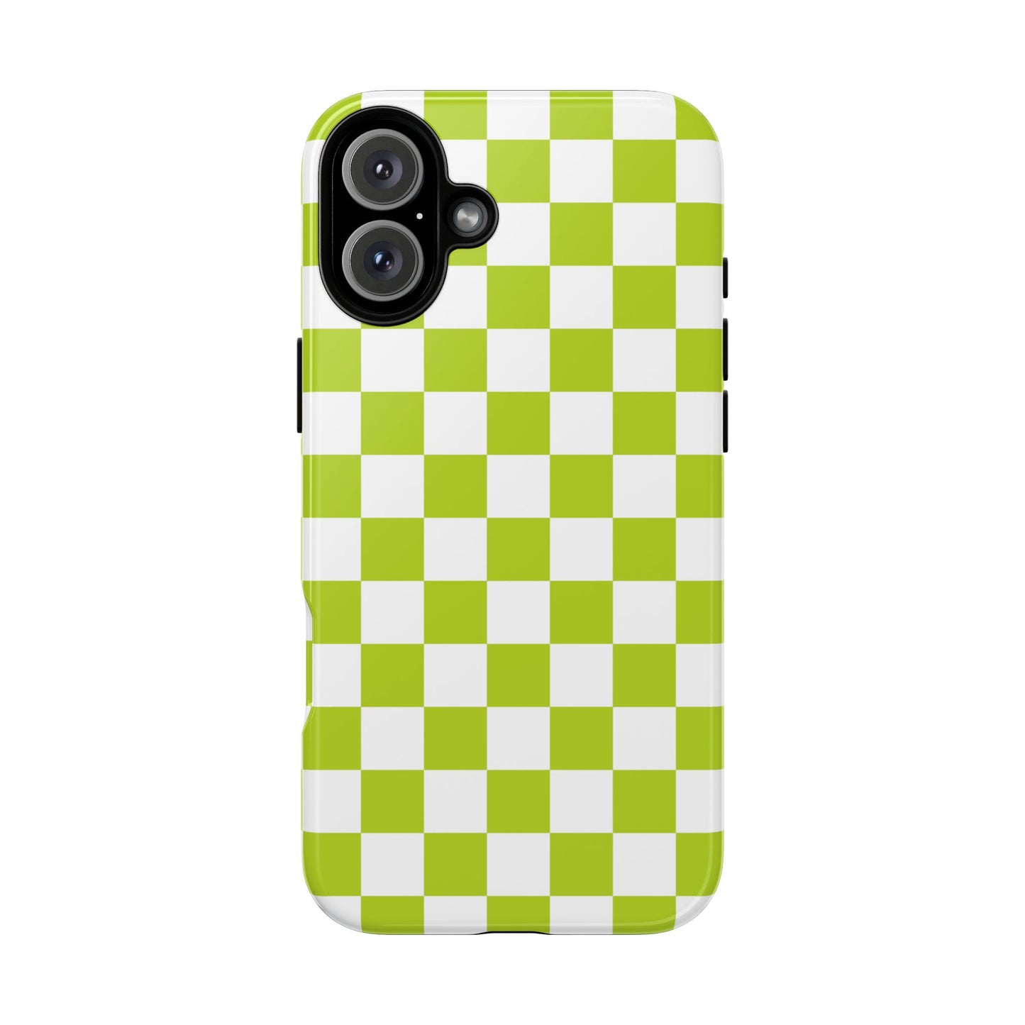 Lively Checker Pattern Phone Case | Tough Cases, Green Checkered Design, Unique Cell Phone Cover, Trendy Accessory, Gift Idea