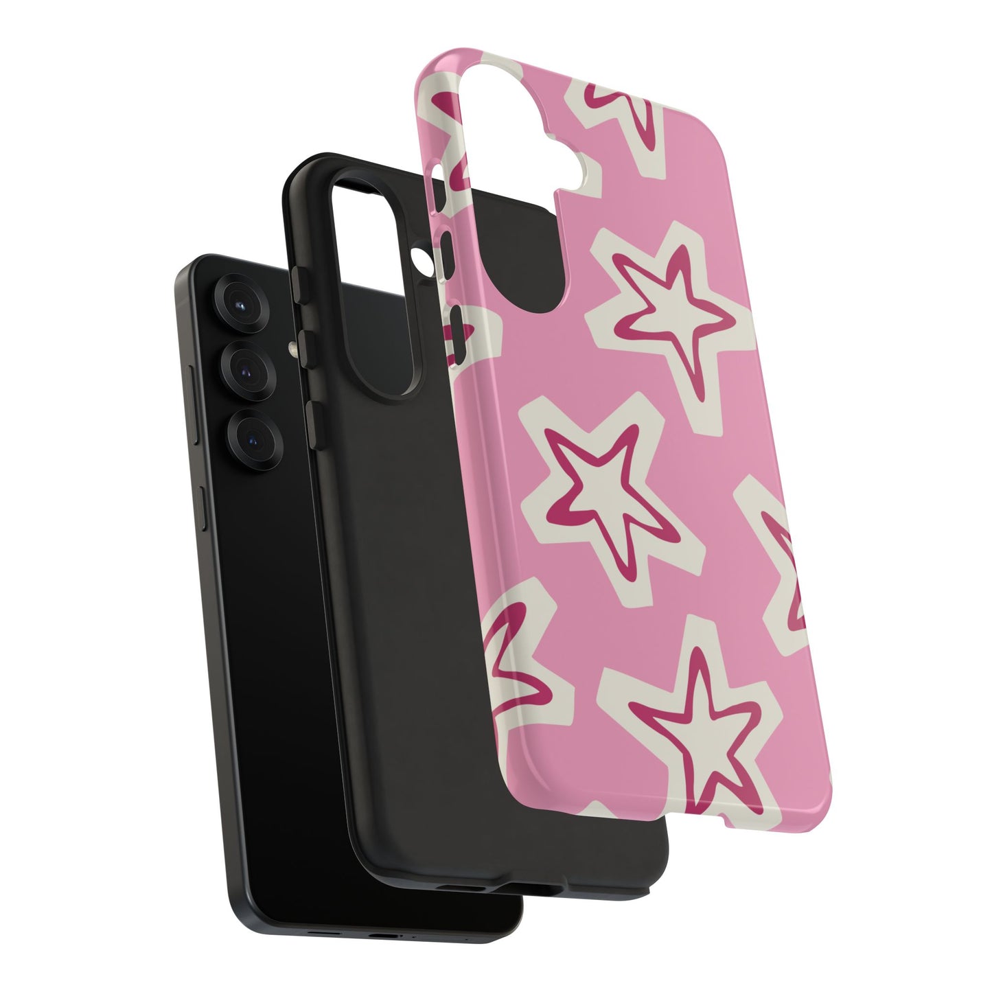 Starry Pink Phone Case | Tough Cases for Trendy Protection, Cute Gift, Fun Design, Holiday Match, Everyday Use