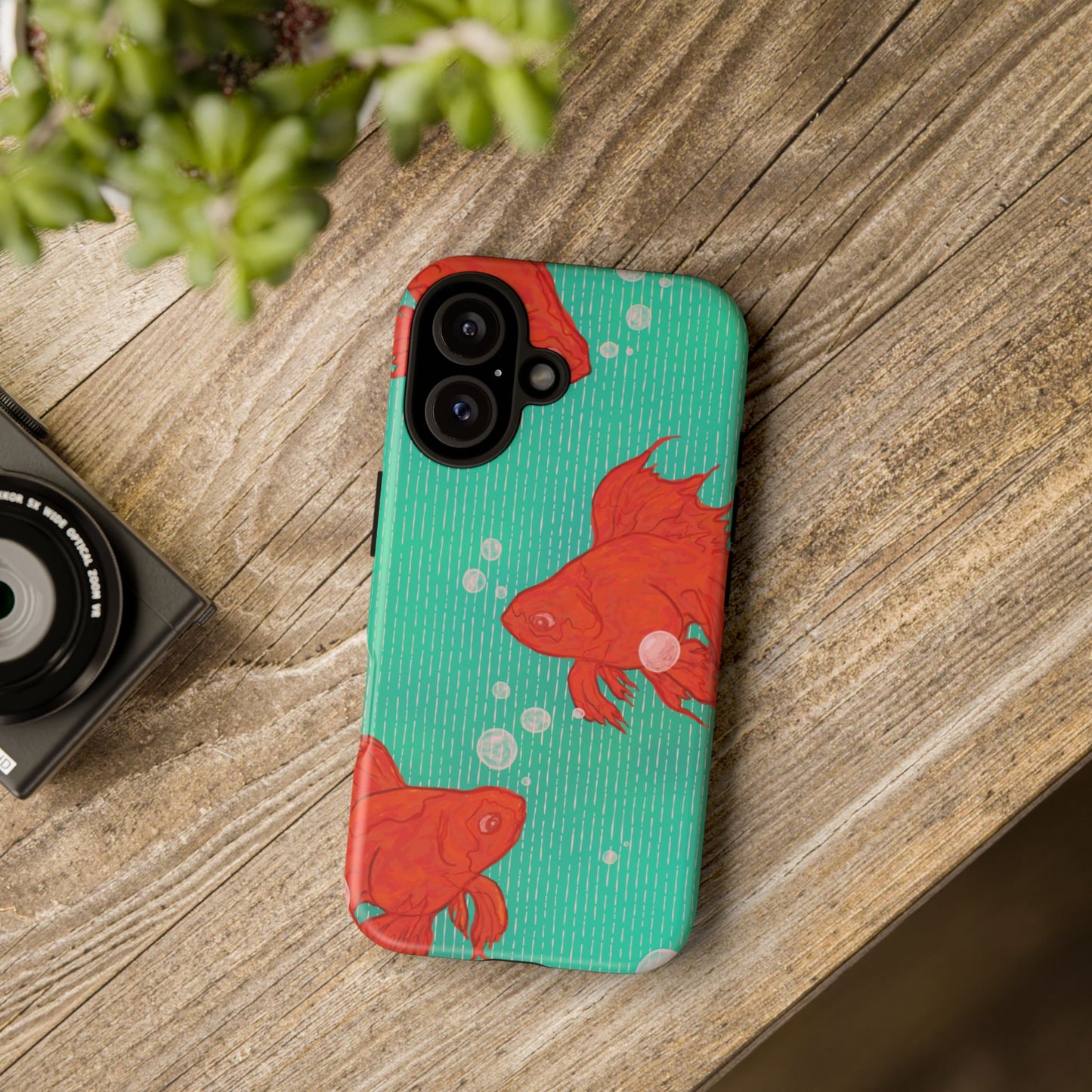 Vibrant Goldfish Phone Case, Colorful iPhone Cover, Ocean Vibe Accessory, Unique Gift for Fish Lovers, Cute Phone Cases