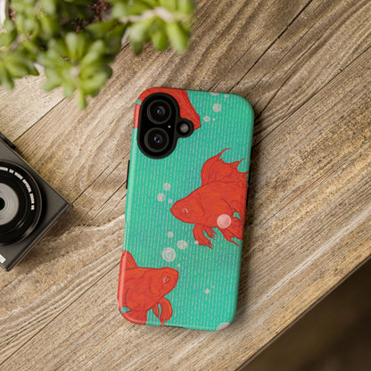 Vibrant Goldfish Phone Case, Colorful iPhone Cover, Ocean Vibe Accessory, Unique Gift for Fish Lovers, Cute Phone Cases