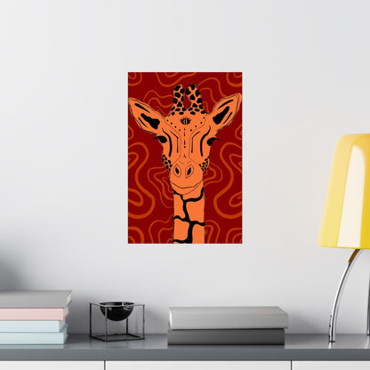 Artistic Giraffe Poster, Vibrant Animal Wall Art, Bohemian Home Decor, Unique Gift for Zoo Lovers, Wildlife Enthusiast Wall Print