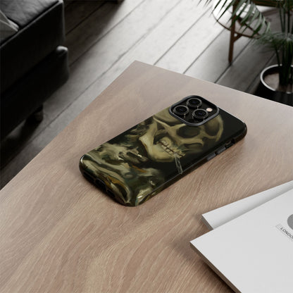 Skull Phone Case - Tough Cases, Macabre Style, Unique Accessories, Perfect for Halloween, Gothic Decor, Edgy Gift Idea | Van Gogh Reimagined, Abstract Twist on  Van Gogh's Skeleton with Burning Cigarette