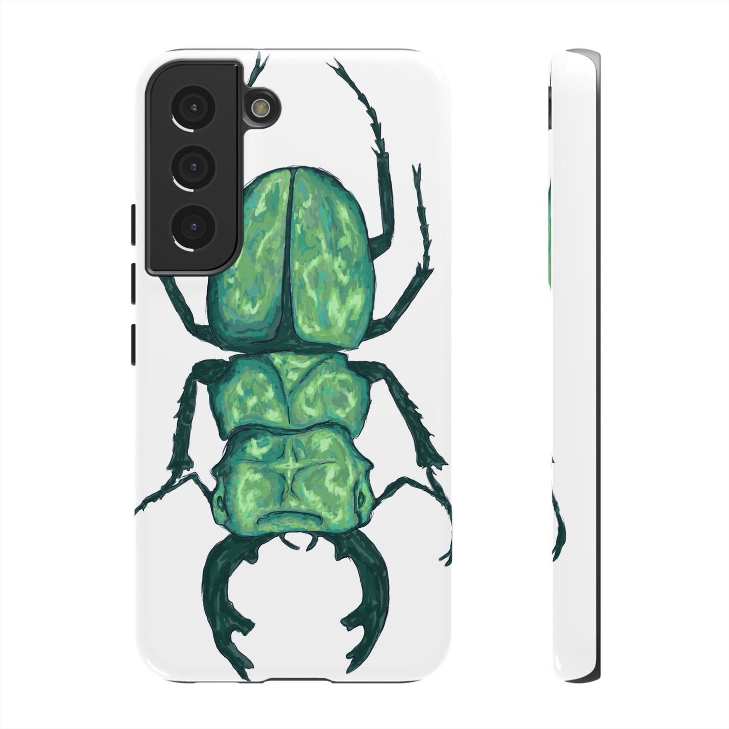 Green Beetle Phone Case - Tough Cases, Insect Lover Gift, Nature Lover Accessory, Unique Phone Cover, Eco-Friendly Design