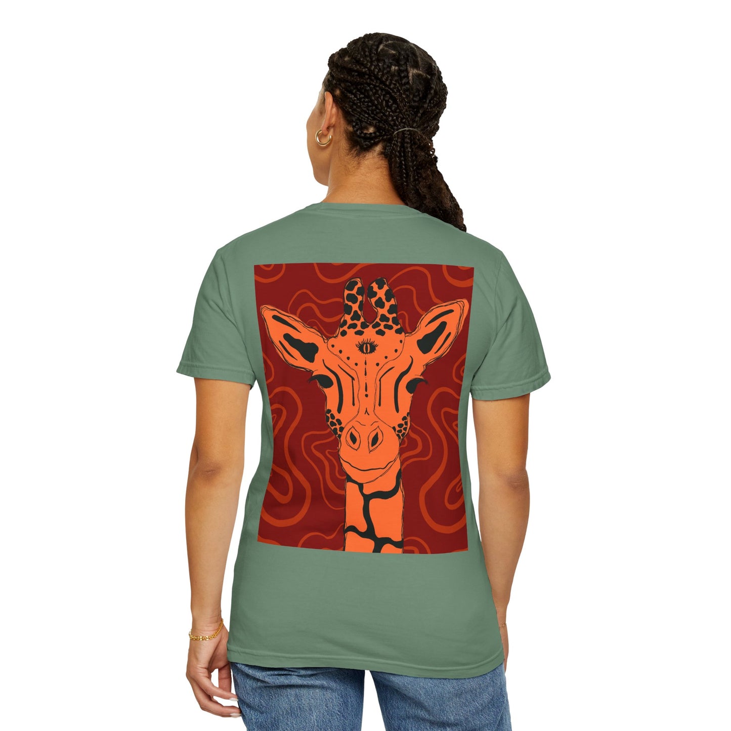 Vibrant Giraffe Graphic Tee, Unisex T-shirt, Gift for Animal Lovers, Casual Wear, Nature-Themed Apparel, Unique Graphic Shirt