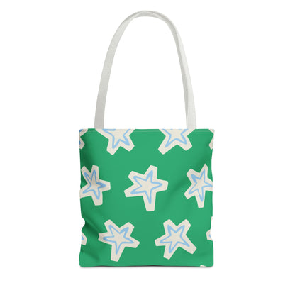 Starry Green AOP Tote Bag | Stylish Grocery Tote, Eco-Friendly Bag, Beach Bag, Weekend Getaway, Custom Design