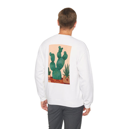 Cactus Art Crewneck Sweatshirt - Cozy unisex pullover, perfect for plant lovers, everyday wear, gifts for him/her, and casual outings