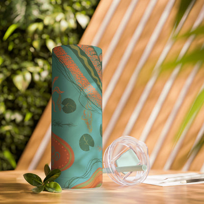 Vibrant Skinny Tumbler, Colorful Drinkware, Reusable Travel Mug, Eco-friendly Gift, Summer Hydration Cup, Stylish Beverage Container