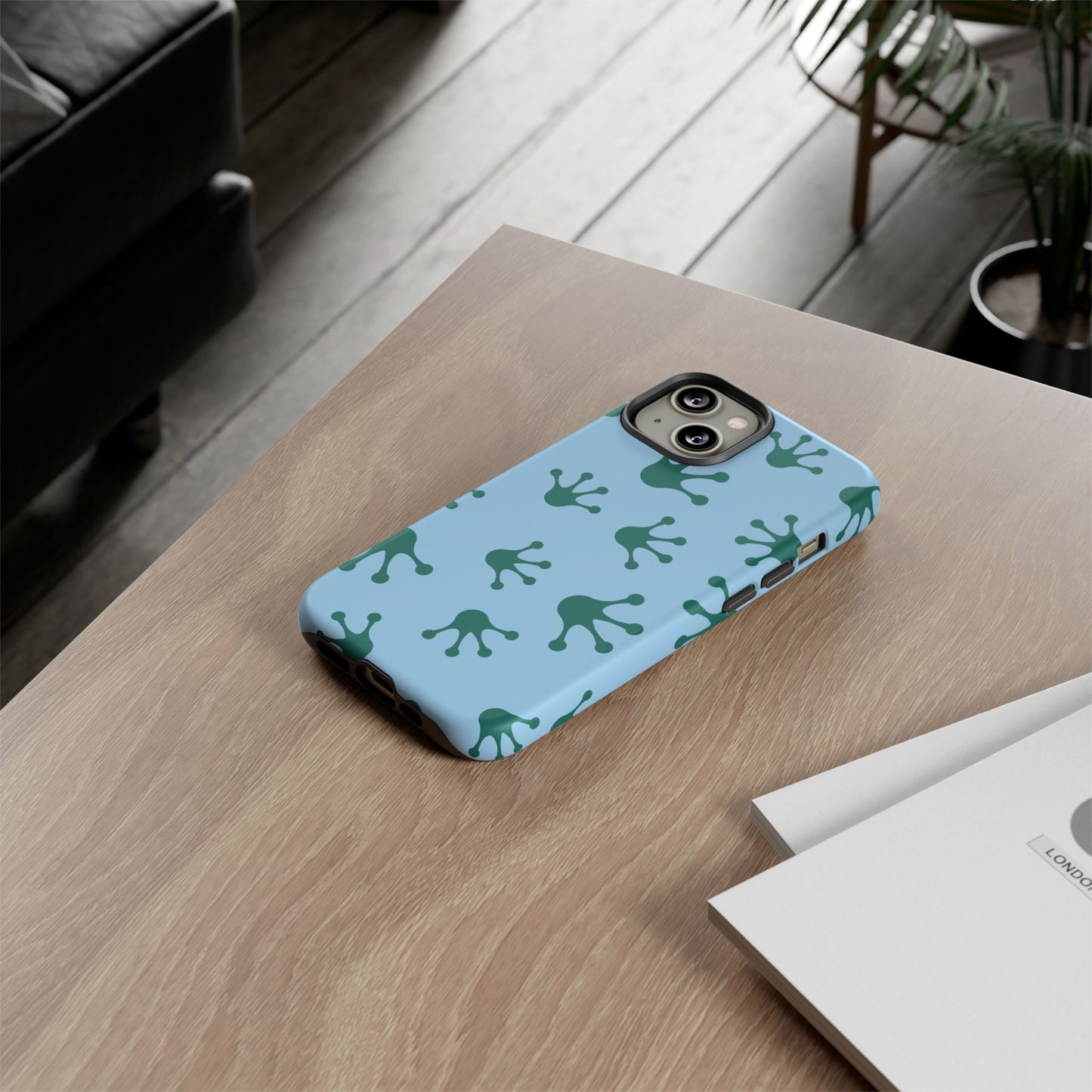 Frog Pattern Phone Case, Tough Cases for Nature Lovers, Unique Gift for Kids, Eco-Friendly Accessories, Stylish Cell Phone Cover, Cute Frog Print Pattern, Artsy Phone Cases