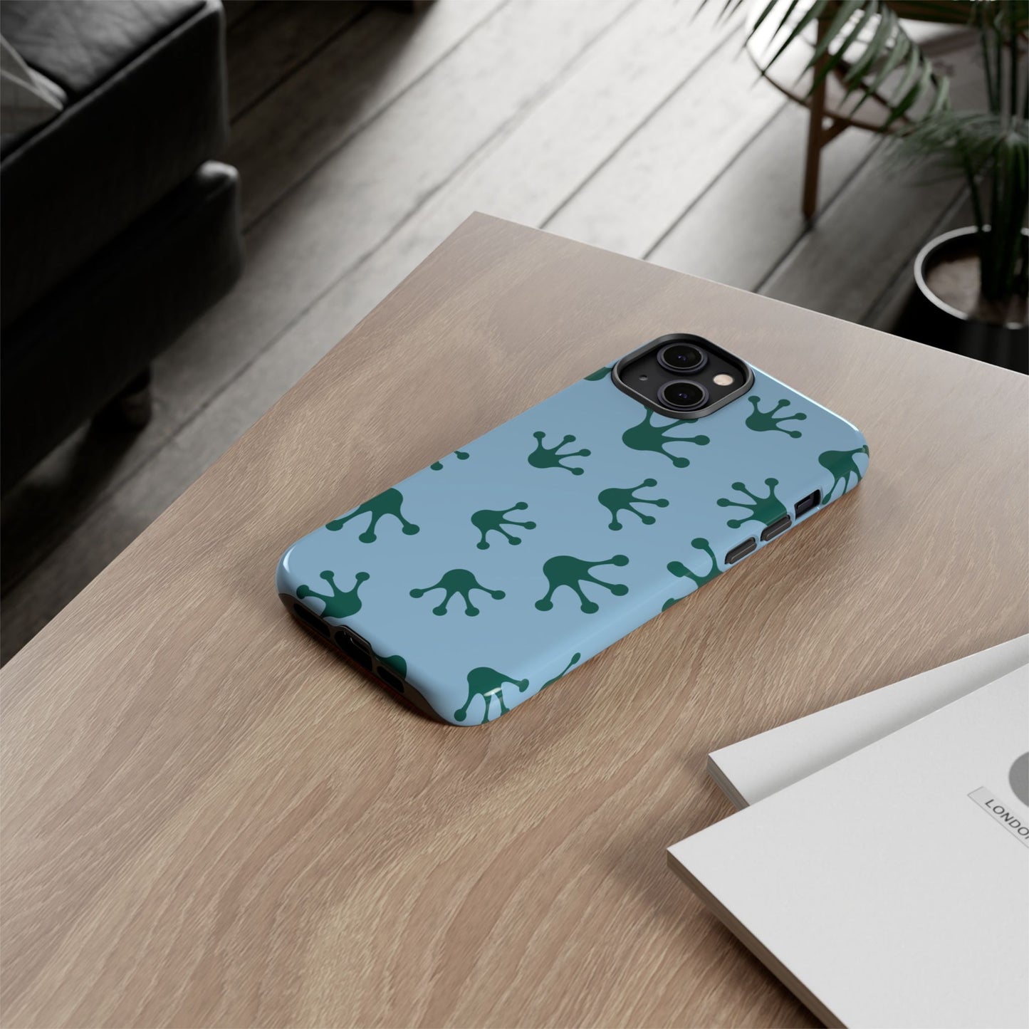 Frog Pattern Phone Case, Tough Cases for Nature Lovers, Unique Gift for Kids, Eco-Friendly Accessories, Stylish Cell Phone Cover, Cute Frog Print Pattern, Artsy Phone Cases