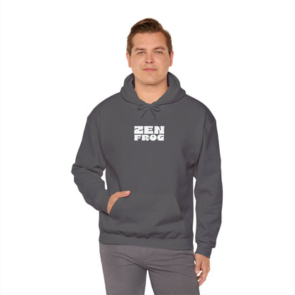 Zen Frog Octopus Unisex Heavy Blend Hooded Sweatshirt, Cozy Graphic Hoodie, Gift for Ocean Lovers, Unique Casual Wear, Relaxed Style