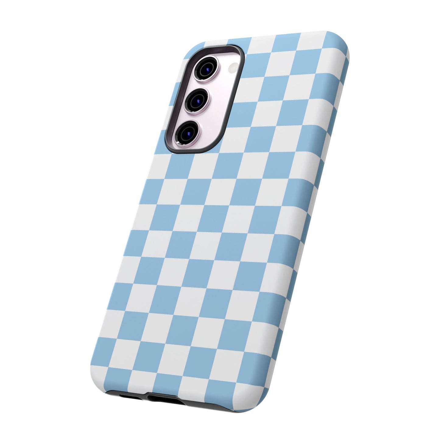 Blue Checkered Phone Case, Tough Phone Cover, Stylish Mobile Protector, Unique Gift for Him/Her, Trendy Accessories for Holidays