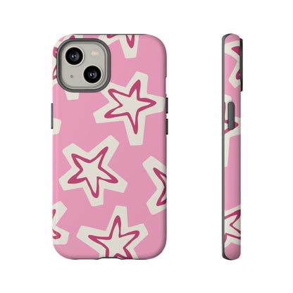 Starry Pink Phone Case | Tough Cases for Trendy Protection, Cute Gift, Fun Design, Holiday Match, Everyday Use